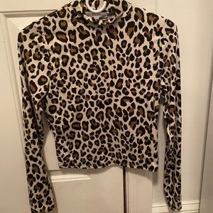 Cheetah print turtle neck
